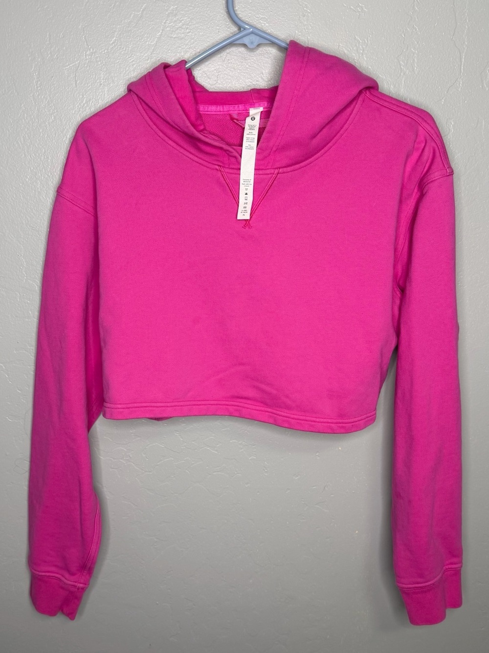 Lululemon All Yours Cropped Hoodie Sonic Pink Women's Oversized Fit Sz 8